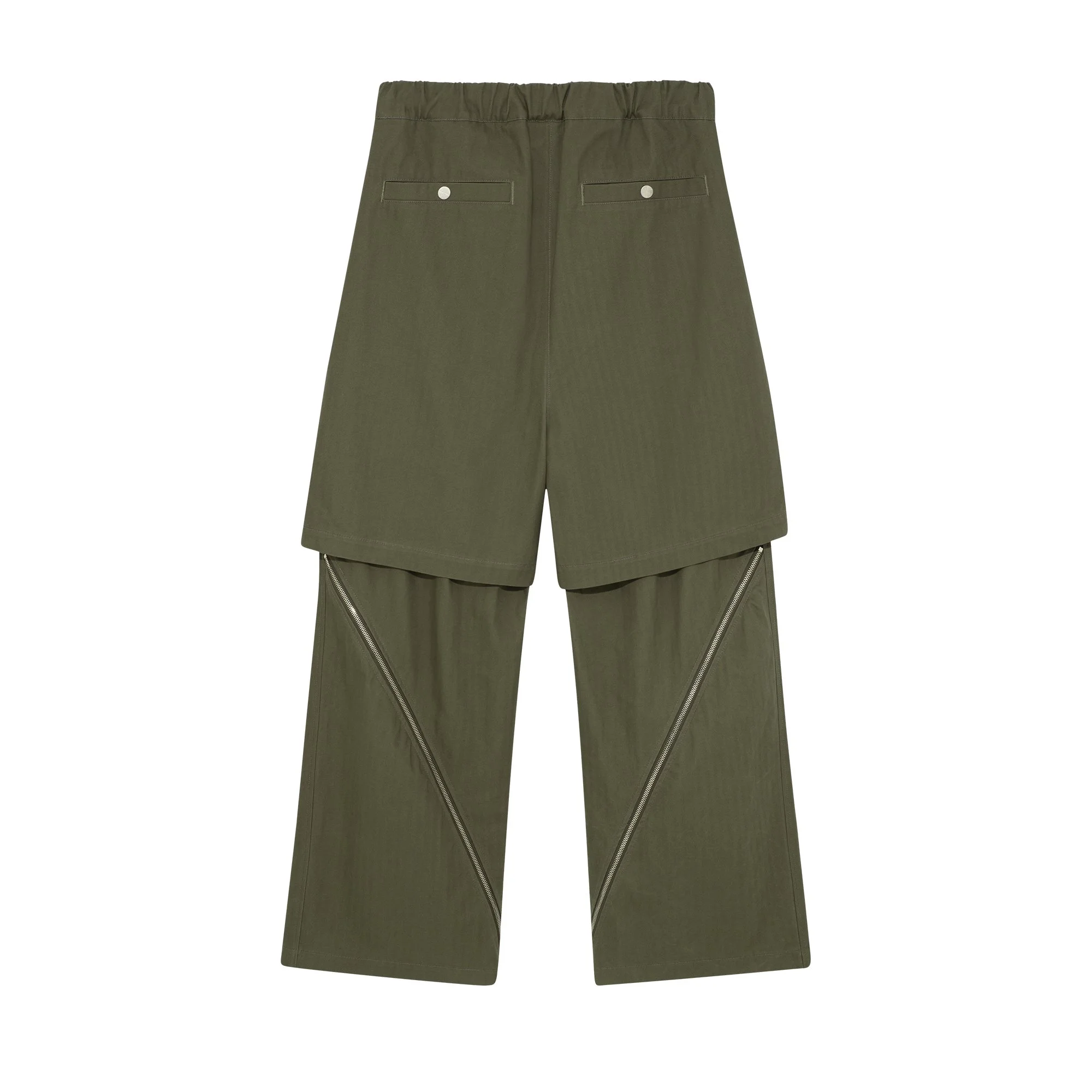 Double Layered Zip Trousers-Army — FFFPOSTALSERVICE
